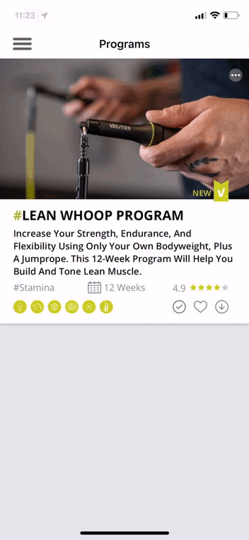 program velites training app